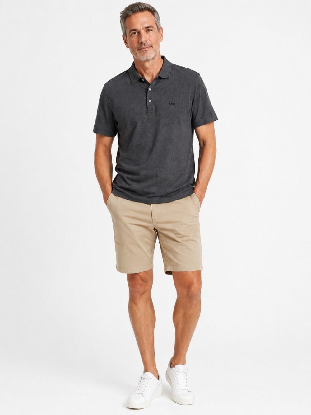 Michael Kors Men’s Charcoal Gray Polo Shirt Size Large–Classic Soft